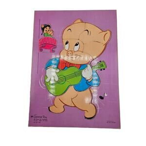 Connor‎ Toy Porky Pig Troubador Warner Bros. 12 Pc. Wooden puzzle